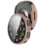 Carcasa cu protectie ecran din sticla securizata BizonMobile compatibila cu Samsung Galaxy Watch 8 44mm, Roz 5 - lerato.ro
