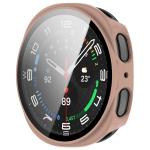 Carcasa cu protectie ecran din sticla securizata BizonMobile compatibila cu Samsung Galaxy Watch 8 44mm, Roz 6 - lerato.ro