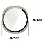 Carcasa cu protectie ecran din sticla securizata BizonMobile compatibila cu Samsung Galaxy Watch 8 44mm, Bej 3 - lerato.ro