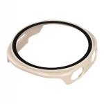 Carcasa cu protectie ecran din sticla securizata BizonMobile compatibila cu Samsung Galaxy Watch 8 44mm, Bej 7 - lerato.ro