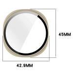 Carcasa cu protectie ecran din sticla securizata BizonMobile compatibila cu Samsung Galaxy Watch 8 40mm, Bej 3 - lerato.ro