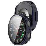 Carcasa cu protectie ecran din sticla securizata BizonMobile compatibila cu Samsung Galaxy Watch 8 44mm, Albastru 5 - lerato.ro