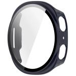 Carcasa cu protectie ecran din sticla securizata BizonMobile compatibila cu Samsung Galaxy Watch 8 44mm, Albastru 4 - lerato.ro