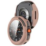 Carcasa cu protectie ecran din sticla securizata BizonMobile compatibila cu Samsung Galaxy Watch 8 Classic 46mm, Roz 5 - lerato.ro