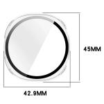 Carcasa cu protectie ecran din sticla securizata BizonMobile compatibila cu Samsung Galaxy Watch 8 40mm, Transparent 3 - lerato.ro