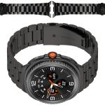 Curea din otel inoxidabil Bizon Strap Watch Aura compatibila cu Samsung Galaxy Watch 8 40 / 44 / 46mm, Negru 4 - lerato.ro