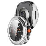 Carcasa cu protectie ecran din sticla securizata BizonMobile compatibila cu Samsung Galaxy Watch 8 Classic 46mm, Satin Silver 5 - lerato.ro