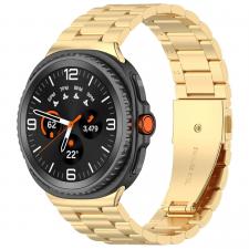 Accesorii Smartwatch, Curea din otel inoxidabil Bizon Strap Watch Aura compatibila cu Samsung Galaxy Watch 8 40 / 44 / 46mm, Gold, lerato.ro