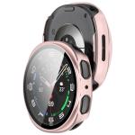 Carcasa cu protectie ecran din sticla securizata BizonMobile compatibila cu Samsung Galaxy Watch 8 40mm, Satin Pink 5 - lerato.ro