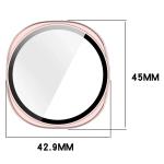 Carcasa cu protectie ecran din sticla securizata BizonMobile compatibila cu Samsung Galaxy Watch 8 40mm, Satin Pink 3 - lerato.ro