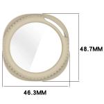 Carcasa cu protectie ecran din sticla securizata BizonMobile compatibila cu Samsung Galaxy Watch 8 Classic 46mm, Bej 3 - lerato.ro