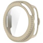 Carcasa cu protectie ecran din sticla securizata BizonMobile compatibila cu Samsung Galaxy Watch 8 Classic 46mm, Bej 4 - lerato.ro