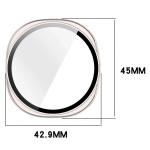 Carcasa cu protectie ecran din sticla securizata BizonMobile compatibila cu Samsung Galaxy Watch 8 40mm, Champagne 3 - lerato.ro