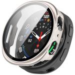 Carcasa cu protectie ecran din sticla securizata BizonMobile compatibila cu Samsung Galaxy Watch 8 40mm, Champagne 2 - lerato.ro