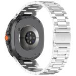 Curea din otel inoxidabil Bizon Strap Watch Aura compatibila cu Samsung Galaxy Watch 8 40 / 44 / 46mm, Silver 5 - lerato.ro