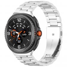 Accesorii Smartwatch, Curea din otel inoxidabil Bizon Strap Watch Aura compatibila cu Samsung Galaxy Watch 8 40 / 44 / 46mm, Silver, lerato.ro