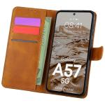 Husa flip cover Bizon Pocket compatibila cu Samsung Galaxy A57 5G, Maro 3 - lerato.ro