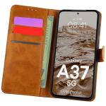 Husa flip cover Bizon Pocket compatibila cu Samsung Galaxy A37 5G, Maro 3 - lerato.ro