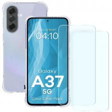 Huse si carcase Samsung , Kit protectie 2 in 1 BizonMobile Clear Pack, Carcasa Bizon Salpa si Folie sticla securizata Bizon Glass Clear 2, compatibil cu Samsung Galaxy A37 5G, Transparent, lerato.ro