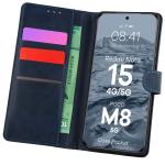 Husa flip cover Bizon Pocket compatibila cu Xiaomi Redmi Note 15 5G / POCO M8 5G, Navy Blue 3 - lerato.ro