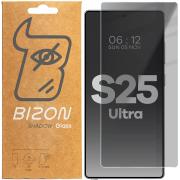 Folie sticla securizata Bizon Glass Clear Shadow Privacy compatibila cu Samsung Galaxy S25 Ultra, Negru