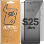 Folie sticla securizata Bizon Glass Edge Shadow Privacy compatibila cu Samsung Galaxy S25 Ultra, Negru 2 - lerato.ro