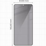 Folie sticla securizata Bizon Glass Edge Shadow Privacy compatibila cu Samsung Galaxy S25 / S24, Negru 3 - lerato.ro