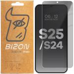 Folie sticla securizata Bizon Glass Clear Shadow Privacy compatibila cu Samsung Galaxy S25 / S24, Negru 2 - lerato.ro