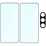 Set protectie 3in1 Bizon Glass Edge Pack, 2 folii sticla ecran + 1 folie sticla camera foto, compatibil cu Samsung Galaxy S25, Negru 7 - lerato.ro