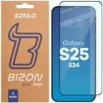 Set 2 folii sticla securizata Bizon Glass Edge Duo compatibile cu Samsung Galaxy S25 / S24, Negru 2 - lerato.ro