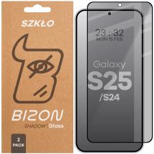 Set 2 folii sticla securizata Bizon Glass Edge Shadow Duo Privacy compatibile cu Samsung Galaxy S25 / S24, Negru