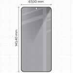Set 2 folii sticla securizata Bizon Glass Edge Shadow Duo Privacy compatibile cu Samsung Galaxy S25 / S24, Negru 3 - lerato.ro