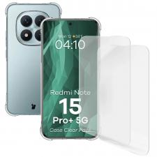 Huse si carcase Xiaomi Redmi Note 15 Pro Plus 5G / Poco M8 Pro, Kit protectie 3 in 1 BizonMobile Clear Pack, Carcasa Bizon Salpa si 2 folii protectie Bizon Glass Hydrogel, compatibil cu Xiaomi Redmi Note 15 Pro Plus 5G, Transparent, lerato.ro