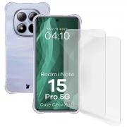 Kit protectie 3 in 1 BizonMobile Clear Pack, Carcasa Bizon Salpa si 2 folii protectie Bizon Glass Hydrogel, compatibil cu Xiaomi Redmi Note 15 Pro 5G, Transparent