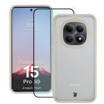 Kit protectie 2 in 1 BizonMobile, Carcasa Bizon Angelo si Folie sticla securizata Bizon Glass Edge, compatibil cu Xiaomi Redmi Note 15 Pro 5G, Bej 2 - lerato.ro