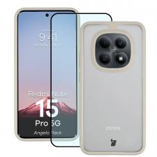 Huse si carcase Xiaomi Redmi Note 15 Pro 5G, Kit protectie 2 in 1 BizonMobile, Carcasa Bizon Angelo si Folie sticla securizata Bizon Glass Edge, compatibil cu Xiaomi Redmi Note 15 Pro 5G, Bej, lerato.ro