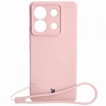 Carcasa Bizon Silicone Sq compatibila cu Xiaomi Poco X6 / Xiaomi Redmi Note 13 Pro 5G, Light Pink 2 - lerato.ro