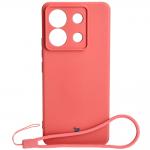 Carcasa Bizon Silicone Sq compatibila cu Xiaomi Poco X6 / Xiaomi Redmi Note 13 Pro 5G, Peach Pink 2 - lerato.ro