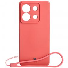 Carcasa Bizon Silicone Sq compatibila cu Xiaomi Poco X6 / Xiaomi Redmi Note 13 Pro 5G, Peach Pink
