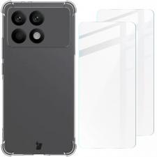 Kit protectie 3 in 1 BizonMobile Clear Pack, Carcasa Bizon Salpa si 2 folii protectie Bizon Glass Clear 2, compatibil cu Xiaomi Poco F6 Pro, Transparent