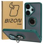 Carcasa Bizon Hybrid Ring compatibila cu Xiaomi Poco F6, Verde 3 - lerato.ro