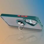 Carcasa Bizon Hybrid Ring compatibila cu Xiaomi Poco F6, Verde 10 - lerato.ro