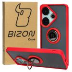 Carcasa Bizon Hybrid Ring compatibila cu Xiaomi Poco F6, Rosu 3 - lerato.ro