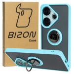 Carcasa Bizon Hybrid Ring compatibila cu Xiaomi Poco F6, Light Blue 3 - lerato.ro