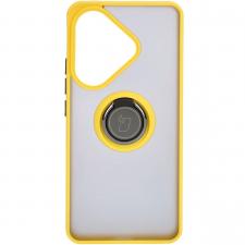 Carcasa Bizon Hybrid Ring compatibila cu Xiaomi Poco F6, Galben
