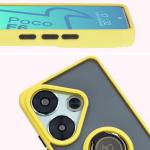 Carcasa Bizon Hybrid Ring compatibila cu Xiaomi Poco F6, Galben 8 - lerato.ro
