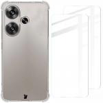 Kit protectie 3 in 1 BizonMobile Clear Pack, Carcasa Bizon Salpa si 2 folii protectie Bizon Glass Clear 2, compatibil cu Xiaomi Poco F6, Transparent 2 - lerato.ro