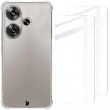 Kit protectie 3 in 1 BizonMobile Clear Pack, Carcasa Bizon Salpa si 2 folii protectie Bizon Glass Clear 2, compatibil cu Xiaomi Poco F6, Transparent