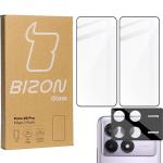 Set protectie 3in1 Bizon Glass Edge Pack, 2 folii sticla ecran + 1 folie sticla camera foto, compatibil cu Xiaomi Poco X6 Pro, Negru 2 - lerato.ro