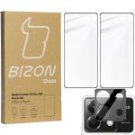 Set protectie 3in1 Bizon Glass Edge Pack, 2 folii sticla ecran + 1 folie sticla camera foto, compatibil cu Xiaomi Poco X6 / Xiaomi Redmi Note 13 Pro 5G, Negru 2 - lerato.ro